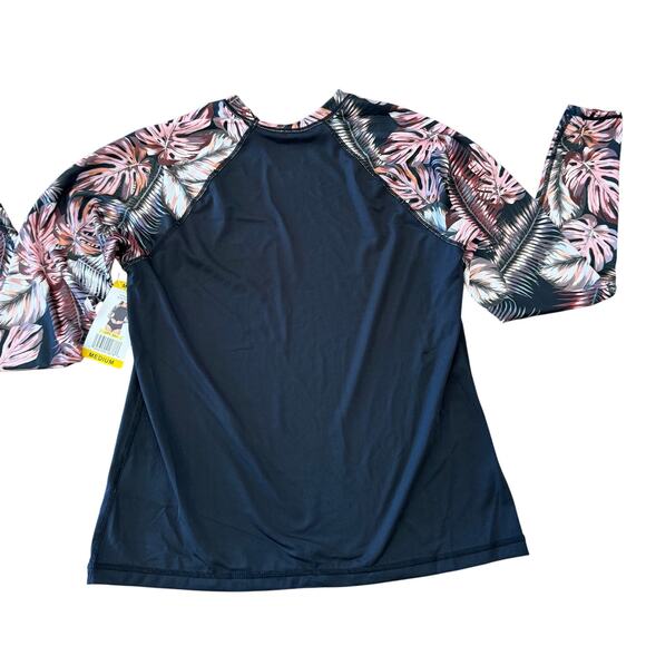 Hurley Women’s Scattered Palm Long Sleeve Rash Guard – UPF 50+ – Size M – NWT - Picture 2 of 3